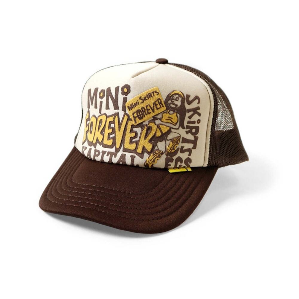 KAPITAL Legs Mini Skirts Forever Trucker Hat Kinari Brown Snapback One Size